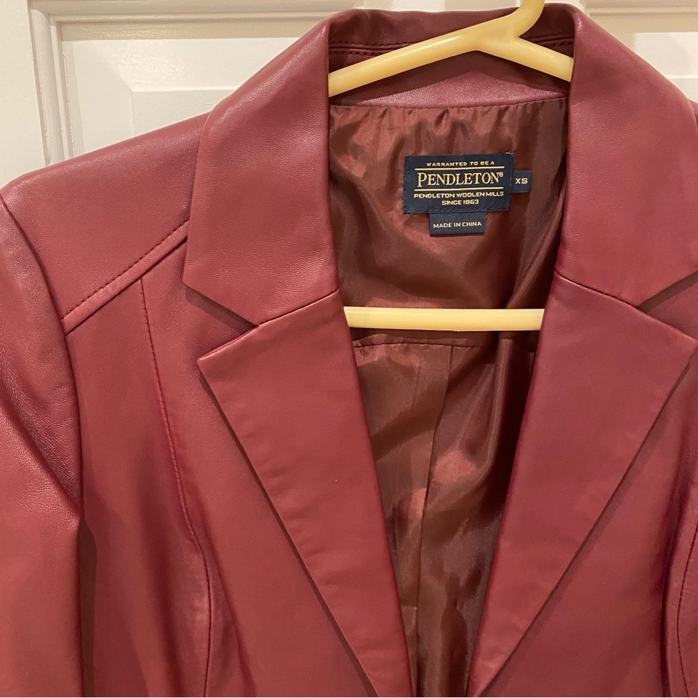 Pendleton Burgundy Leather Jacket - image 2